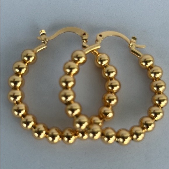 Musa Naranja Jewelry - Beaded Hoops Goldfilled